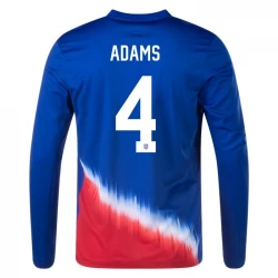 Adams #4 USA Fußballtrikots Copa America 2024 Auswärtstrikot Herren Langarm