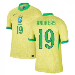 Andreas #19 Brasilien Fußballtrikots Copa America 2024 Heimtrikot Herren