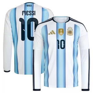 Argentinien Lionel Messi #10 Fußballtrikot 2026 Heimtrikot Herren Langarm