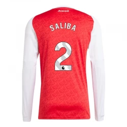 Arsenal FC William Saliba #2 Fußballtrikot 2025-26 Heimtrikot Herren Langarm