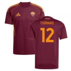 AS Roma Tsimikas #12 Fußballtrikot 2025-26 Heimtrikot Herren