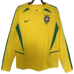 Brasilien Retro Trikot 2002 Heim Herren Langarm