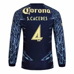 Club América Fußballtrikot 2025-26 S. CACERES #4 Auswärtstrikot Herren Langarm