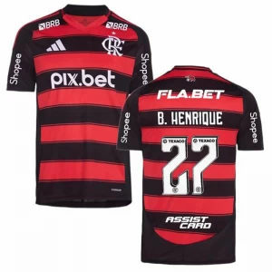 CR Flamengo B. Henrique #27 Fußballtrikot 2025-26 Sponsor Heimtrikot Herren