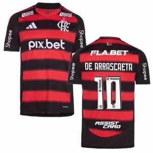 CR Flamengo De Arrascaeta #10 Fußballtrikot 2025-26 Sponsor Heimtrikot Herren