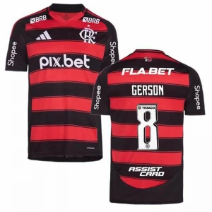 CR Flamengo Gersson #8 Fußballtrikot 2025-26 Sponsor Heimtrikot Herren
