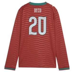 Deco #20 Portugal Fußballtrikot WM 2026 Heimtrikot Herren Langarm