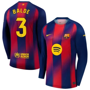FC Barcelona Balde #3 Fußballtrikot 2025-26 Heimtrikot Herren Langarm