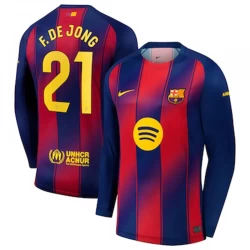 FC Barcelona Frenkie de Jong #21 Fußballtrikot 2025-26 Heimtrikot Herren Langarm