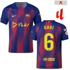FC Barcelona Gavi #6 Fußballtrikot 2025-26 Clasico Heimtrikot Herren