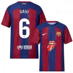 FC Barcelona Gavi #6 Fußballtrikots 2023-24 x Rolling Stones Heimtrikot Herren