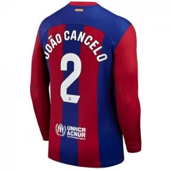 FC Barcelona João Cancelo #2 Fußballtrikots 2023-24 Heimtrikot Herren Langarm