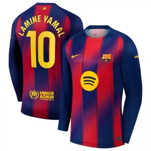 FC Barcelona Lamine Yamal #10 Fußballtrikot 2025-26 Heimtrikot Herren Langarm