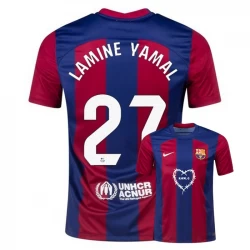 FC Barcelona Lamine Yamal #27 Fußballtrikots 2023-24 x Karol G Heimtrikot Herren