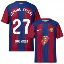 FC Barcelona Lamine Yamal #27 Fußballtrikots 2023-24 x Rolling Stones Heimtrikot Herren