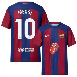 FC Barcelona Lionel Messi #10 Fußballtrikots 2023-24 x Rolling Stones Heimtrikot Herren