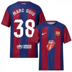FC Barcelona Marc Guiu #38 Fußballtrikots 2023-24 x Rolling Stones Heimtrikot Herren