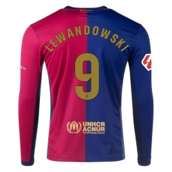 FC Barcelona Robert Lewandowski #9 Fußballtrikot 2024-25 Heimtrikot Herren Langarm