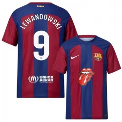 FC Barcelona Robert Lewandowski #9 Fußballtrikots 2023-24 x Rolling Stones Heimtrikot Herren