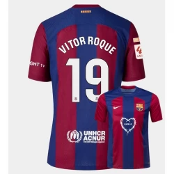 FC Barcelona Vitor Roque #19 Fußballtrikots 2023-24 x Karol G Heimtrikot Herren
