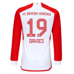 FC Bayern München Alphonso Davies #19 Fußballtrikots 2023-24 Heimtrikot Herren Langarm
