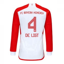 FC Bayern München De Ligt #4 Fußballtrikots 2023-24 Heimtrikot Herren Langarm