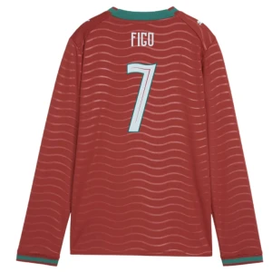 Figo #7 Portugal Fußballtrikot WM 2026 Heimtrikot Herren Langarm