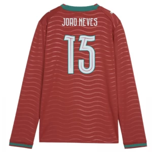 Joao Neves #15 Portugal Fußballtrikot WM 2026 Heimtrikot Herren Langarm