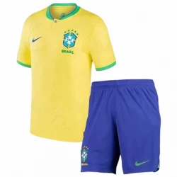 Kinder Brasilien Fußball Trikotsatz WM 2022 Heimtrikot