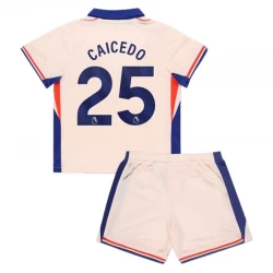Kinder Chelsea FC Fußball Trikotsatz 2024-25 Moisés Caicedo #25 Auswärtstrikot