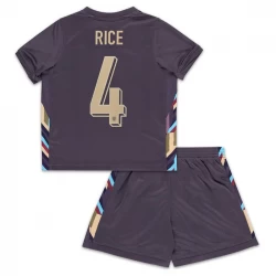 Kinder Declan Rice #4 England Fußball Trikotsatz EM 2024 Auswärtstrikot