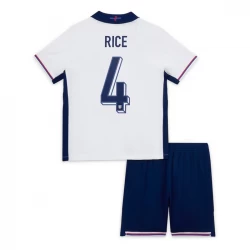 Kinder Declan Rice #4 England Fußball Trikotsatz EM 2024 Heimtrikot