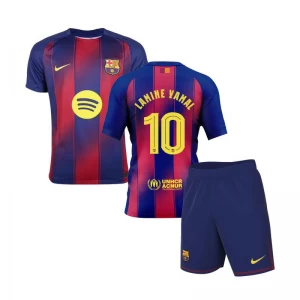 Kinder FC Barcelona Lamine Yamal #10 Fußball Trikotsatz 2025-26 Champions League Heimtrikot