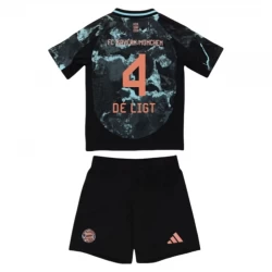 Kinder FC Bayern München Fußball Trikotsatz 2024-25 De Ligt #4 Auswärtstrikot
