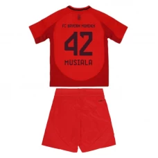 Kinder FC Bayern München Jamal Musiala #42 Fußball Trikotsatz 2024-25 Heimtrikot