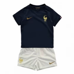 Kinder Frankreich Fußball Trikotsatz WM 2022 Heimtrikot