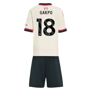 Kinder Liverpool FC Fußball Trikotsatz 2025-26 Cody Gakpo #18 Auswärtstrikot