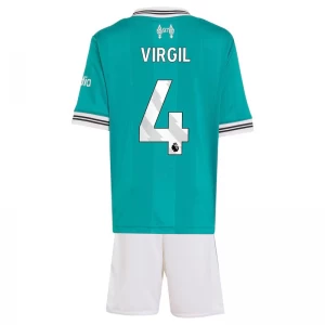 Kinder Liverpool FC Fußball Trikotsatz Virgil van Dijk #4 2025-26 Ausweichtrikot