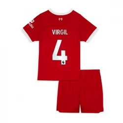 Kinder Liverpool FC Virgil van Dijk #4 Fußball Trikotsatz 2023-24 Heimtrikot