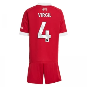 Kinder Liverpool FC Virgil van Dijk #4 Fußball Trikotsatz 2025-26 Heimtrikot