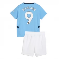 Kinder Manchester City Erling Haaland #9 Fußball Trikotsatz 2024-25 Heimtrikot