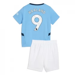Kinder Manchester City Erling Haaland #9 Fußball Trikotsatz 2024-25 Heimtrikot