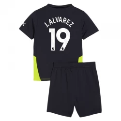 Kinder Manchester City Fußball Trikotsatz 2024-25 J. Alvarez #19 Auswärtstrikot