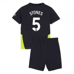Kinder Manchester City Fußball Trikotsatz 2024-25 Stones #5 Auswärtstrikot
