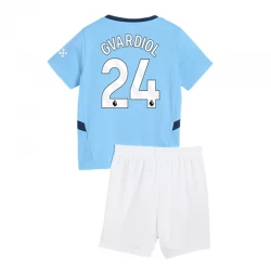 Kinder Manchester City Josko Gvardiol #24 Fußball Trikotsatz 2024-25 Heimtrikot