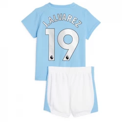 Kinder Manchester City Julián Álvarez #19 Fußball Trikotsatz 2023-24 Heimtrikot
