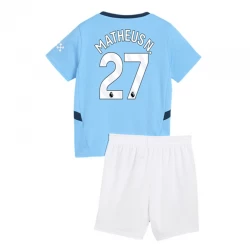 Kinder Manchester City Matheus N. #27 Fußball Trikotsatz 2024-25 Heimtrikot