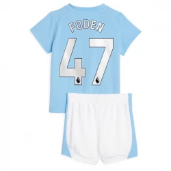 Kinder Manchester City Phil Foden #47 Fußball Trikotsatz 2023-24 Heimtrikot