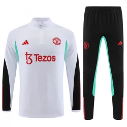 Kinder Manchester United Trainingsanzüge Sweatshirt 2023-24 Weiß Grün