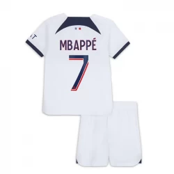 Kinder Paris Saint-Germain PSG Fußball Trikotsatz 2023-24 Kylian Mbappé #7 Auswärtstrikot